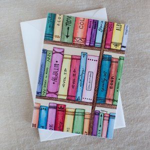 3/$15- Bookshelf Greeting Card